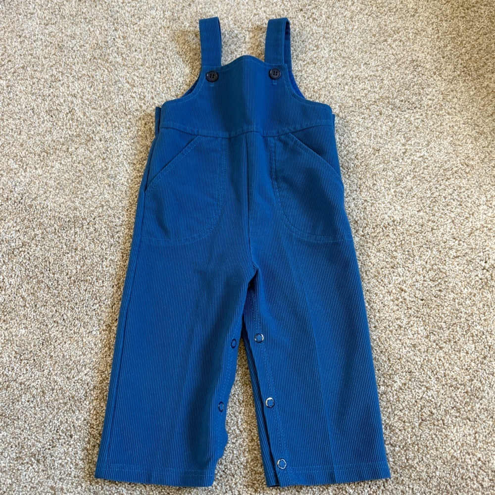 vintage Blue Baby Kids Overalls made in Canada 12m ribbed